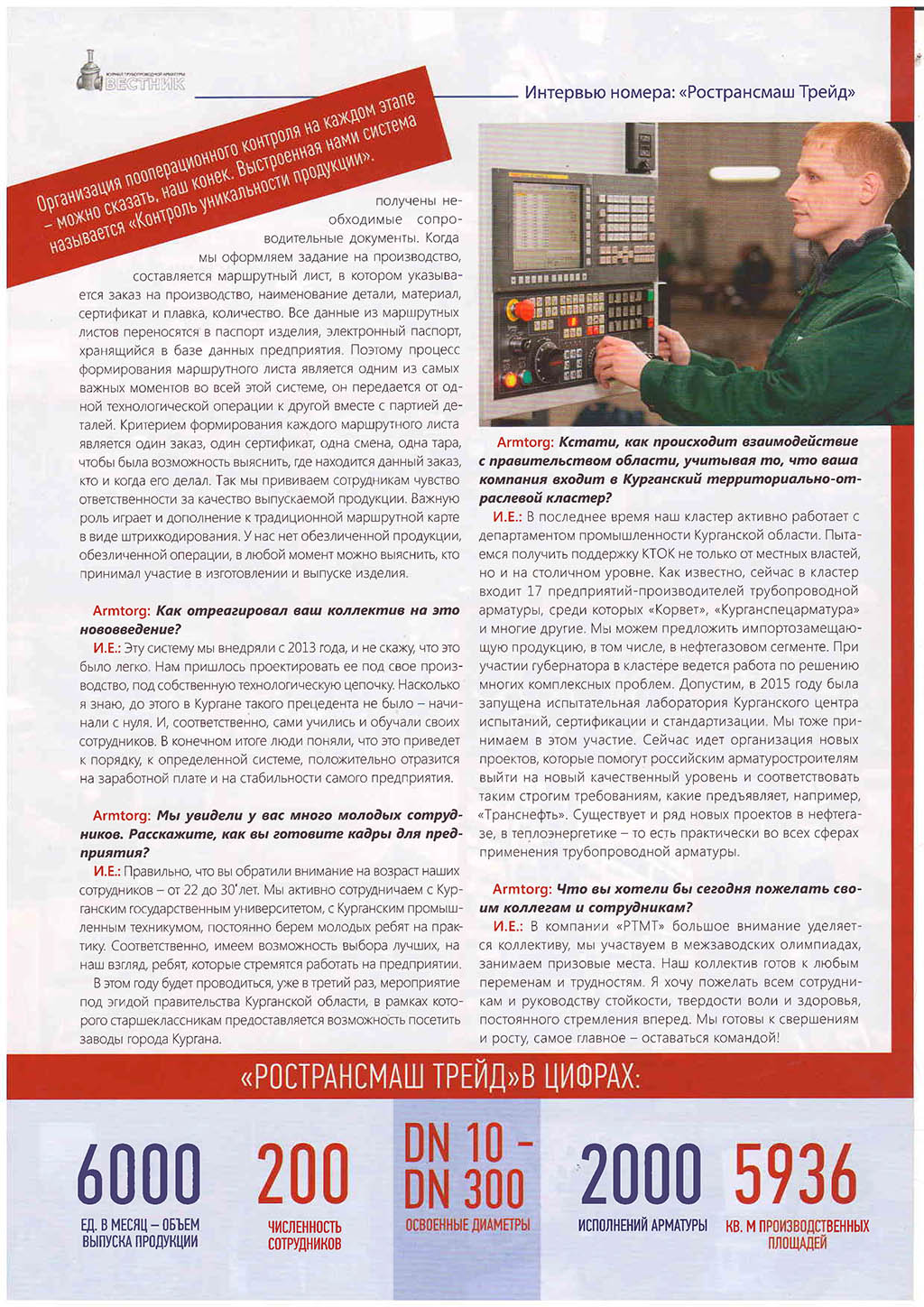 Interview to the magazine "Bulletin of the armature builder"